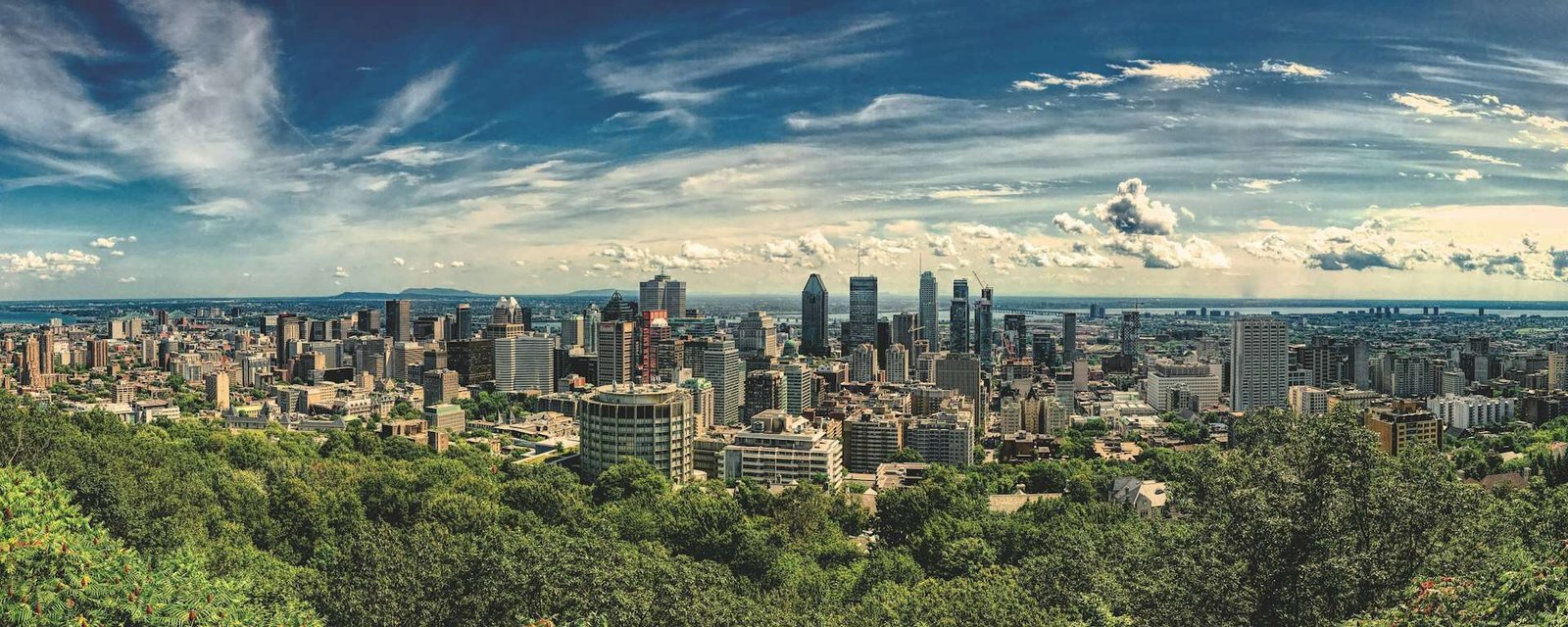 Vue grand angle des immeubles de Montréal